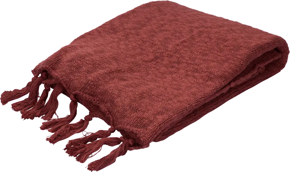 Marsala Red Throw Blanket-1