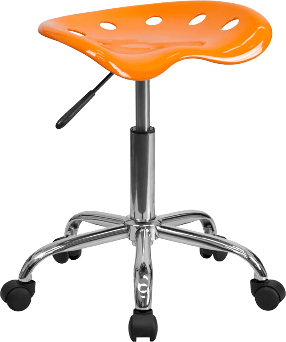 Vibrant Orange Adjustable Tractor Seat Stool-1