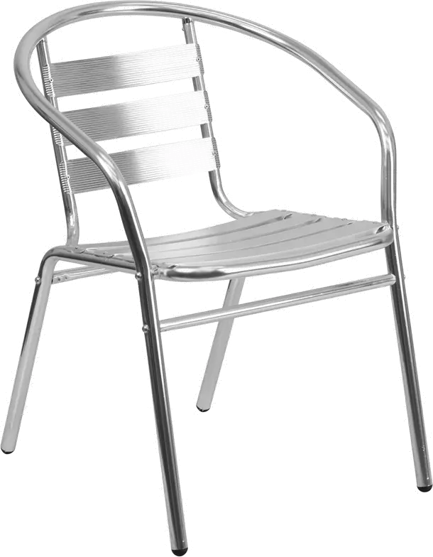 Photos - Garden Furniture Flash Furniture Aluminum Slatback Stack Chair TLH-017B-GG 