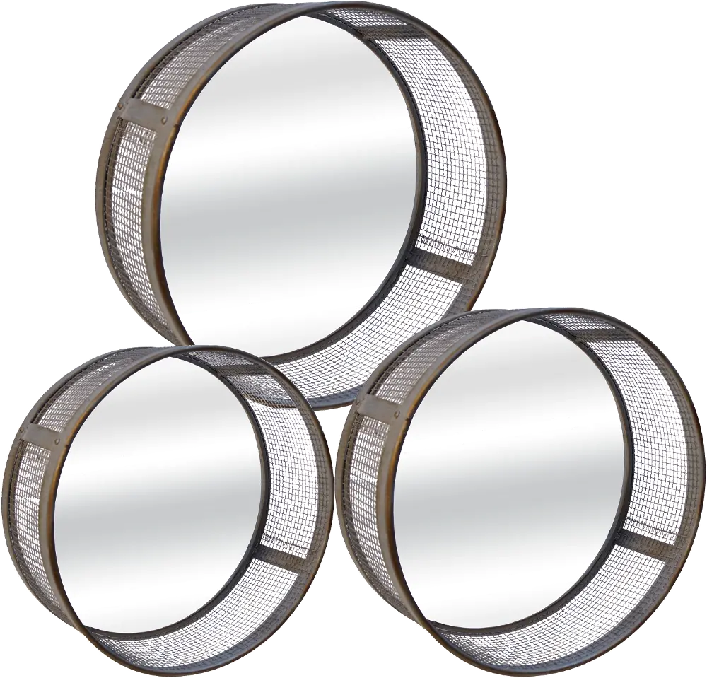 20 Inch Galvanized Metal Round Mirror-1