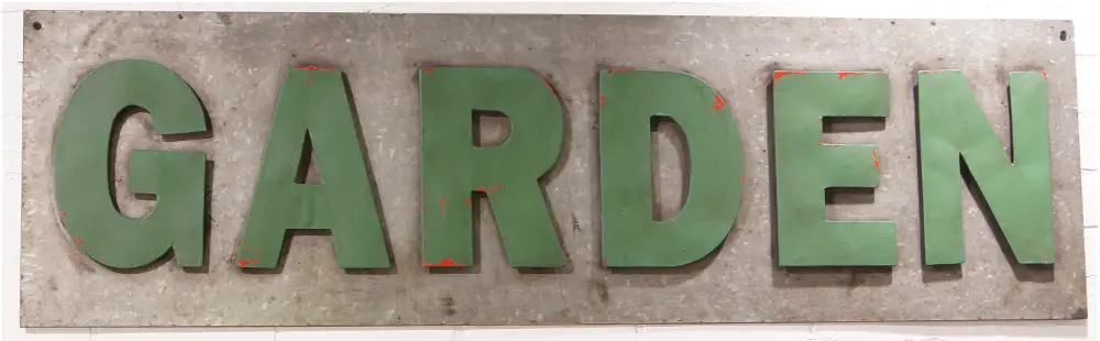 Green and Metal Garden Sign-1