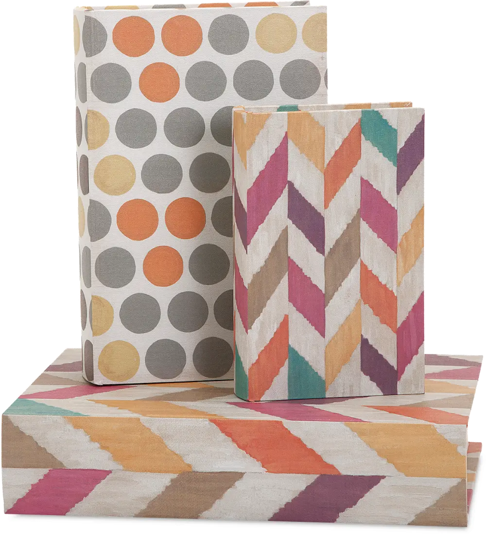 5 Inch Multi Color Fabric Covered Book Box-1