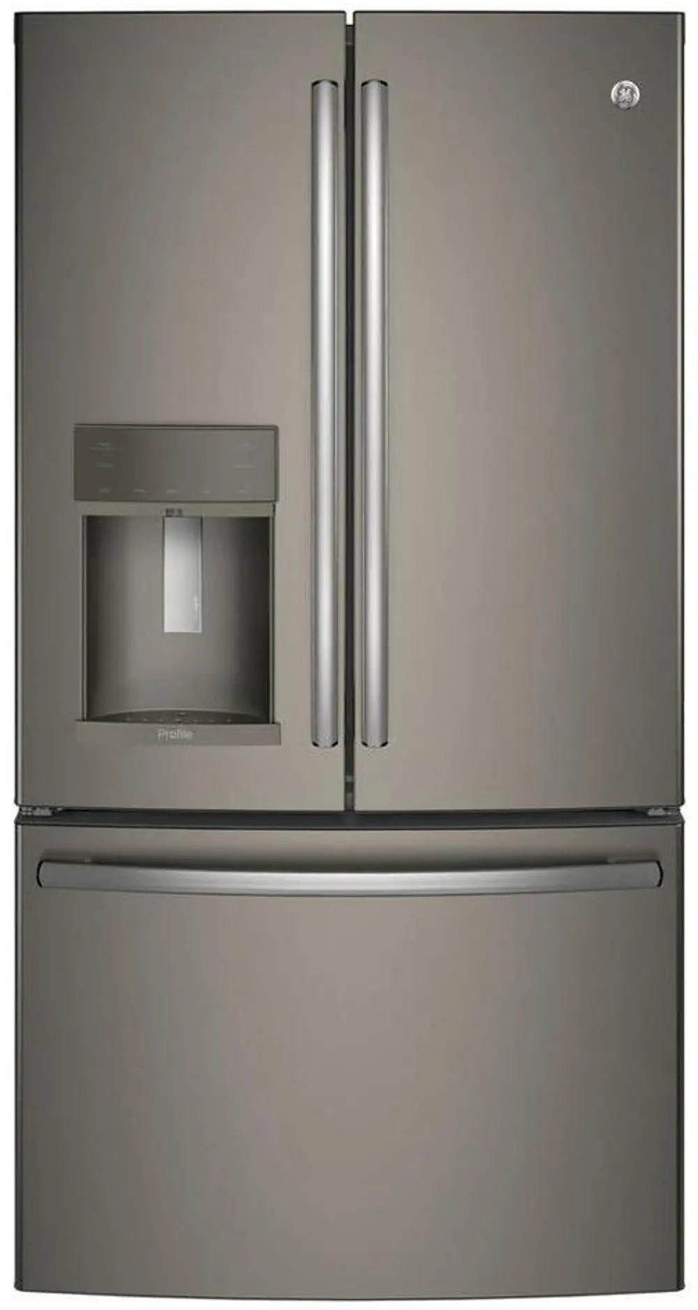 PYE22KMKES GE Profile 22 cu ft French Door Refrigerator -  Counter Depth Slate-1
