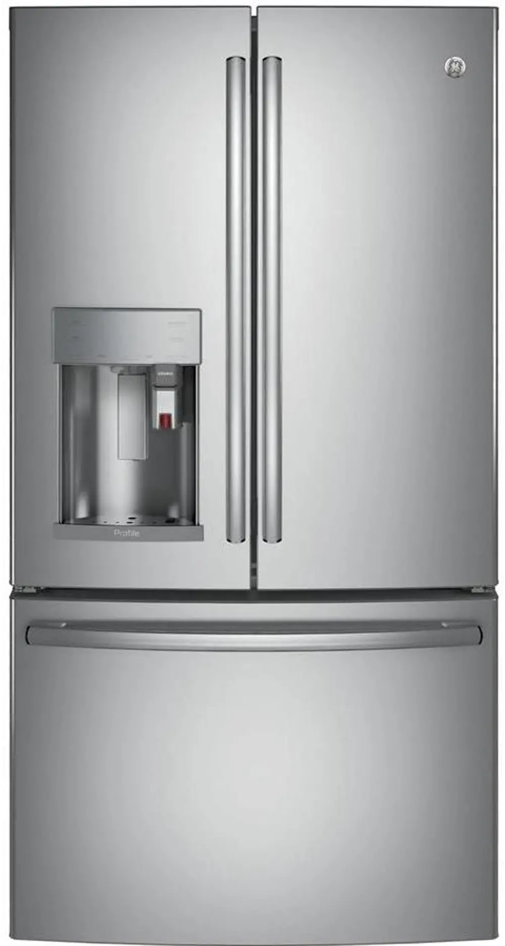 PYE22PSKSS GE French Door Refrigerator with TwinChill™ evaporators - 36 Inch Stainless Steel Counter Depth-1