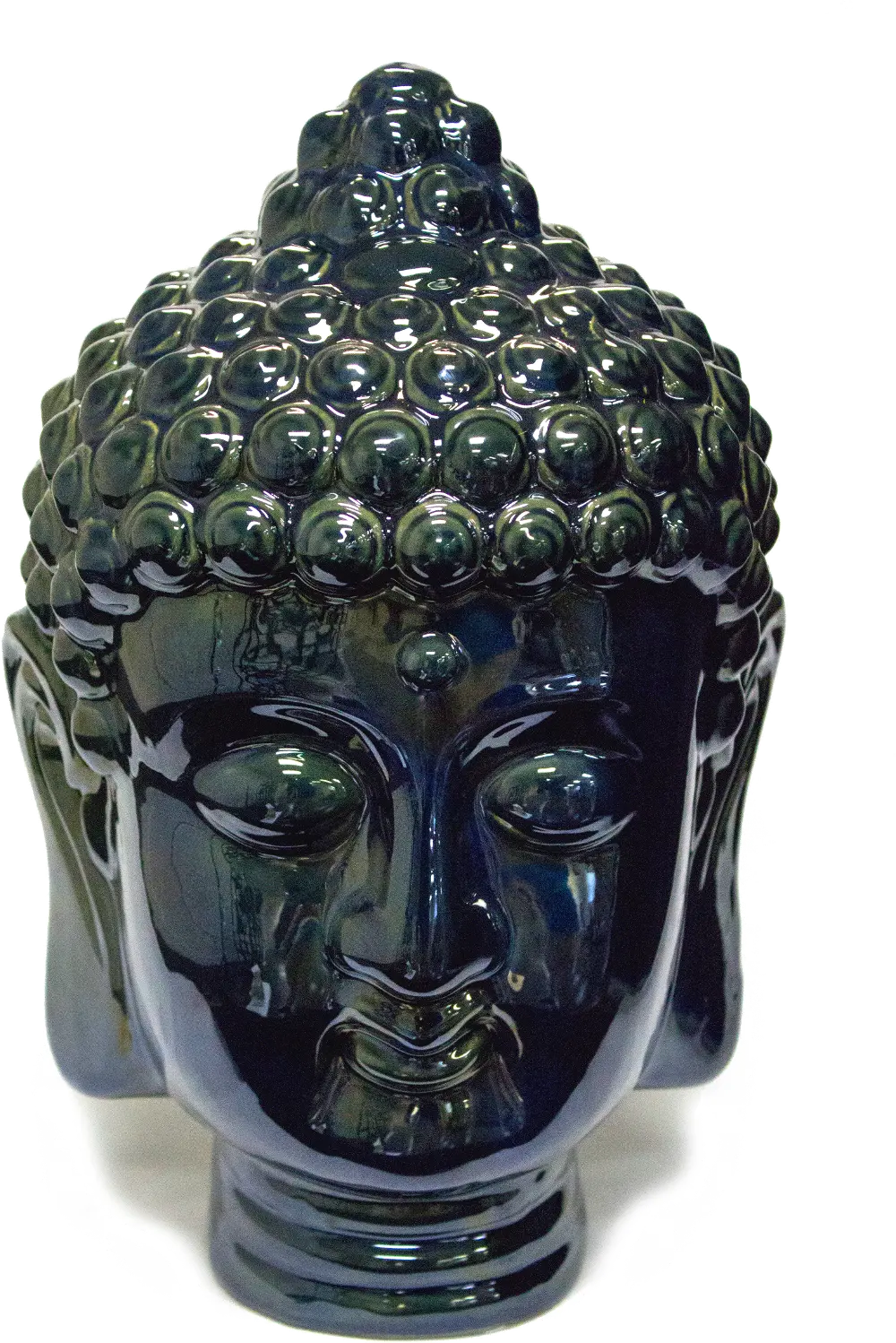 12 Inch Blue Buddha Head Sculpture-1