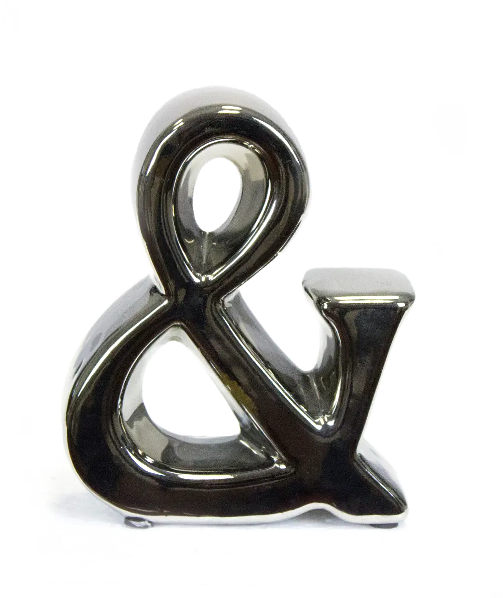 Silver Ampersand Ceramic Table Top Decor-1