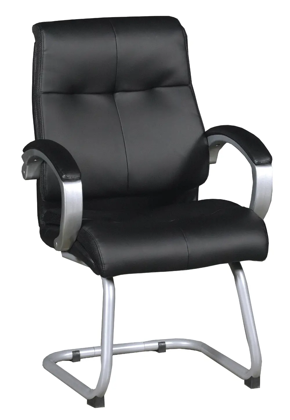 Black Leather Guest Chair-1