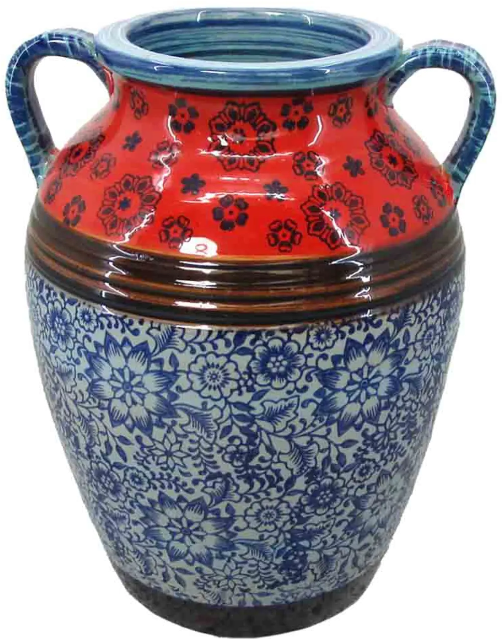 Red Double Handle Vase-1