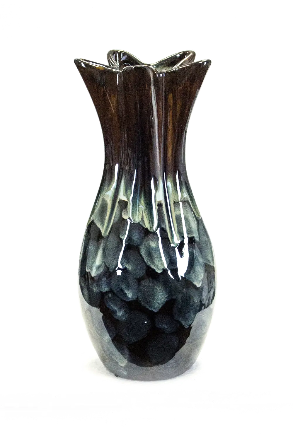 Blue and Black Truffle Ceramic Vase-1