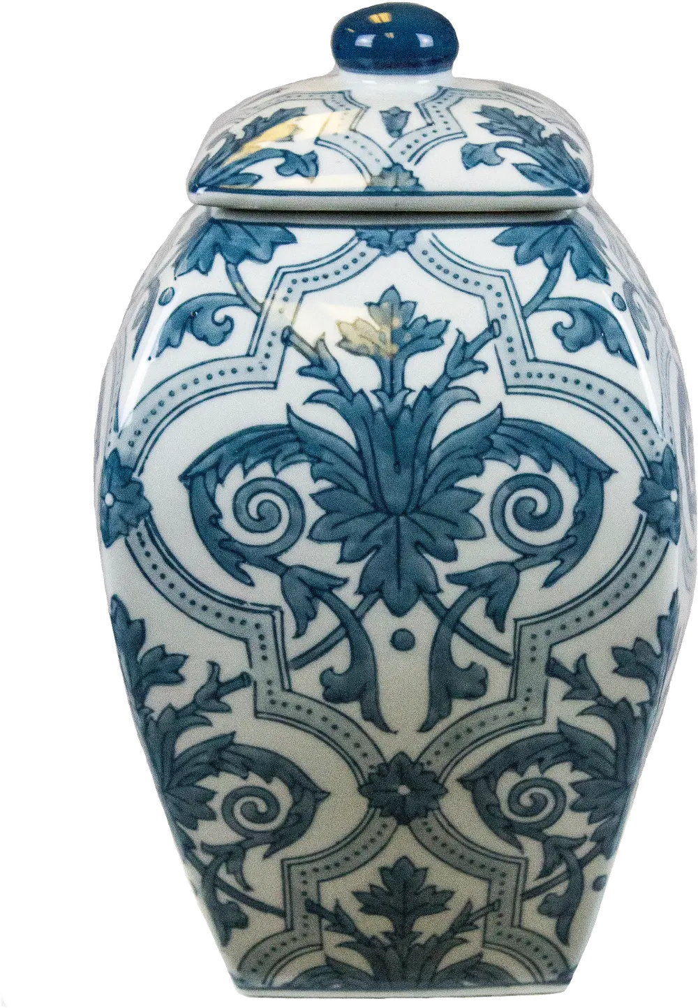 Blue and White Covered Jar-1
