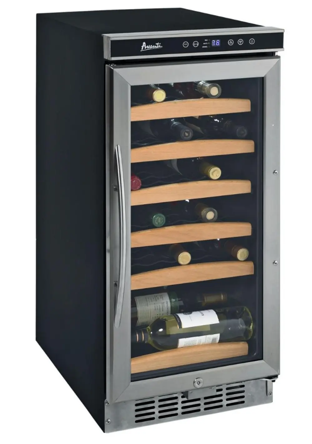 WC1500DSS Avanti 30 Bottle Wine Cooler with Electronic Display - Black and Stainless Steel -1