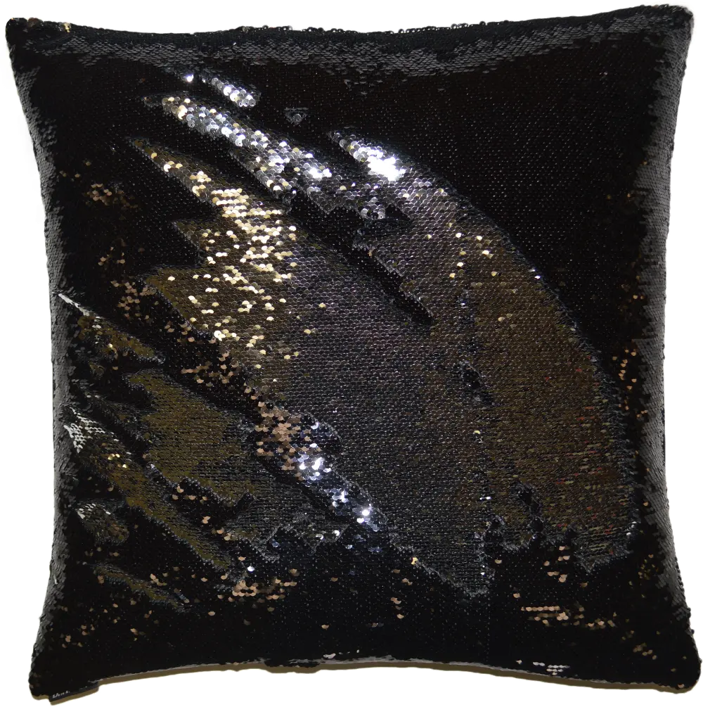 Black and Silver 20 Inch Mermaid Throw Pillow-1