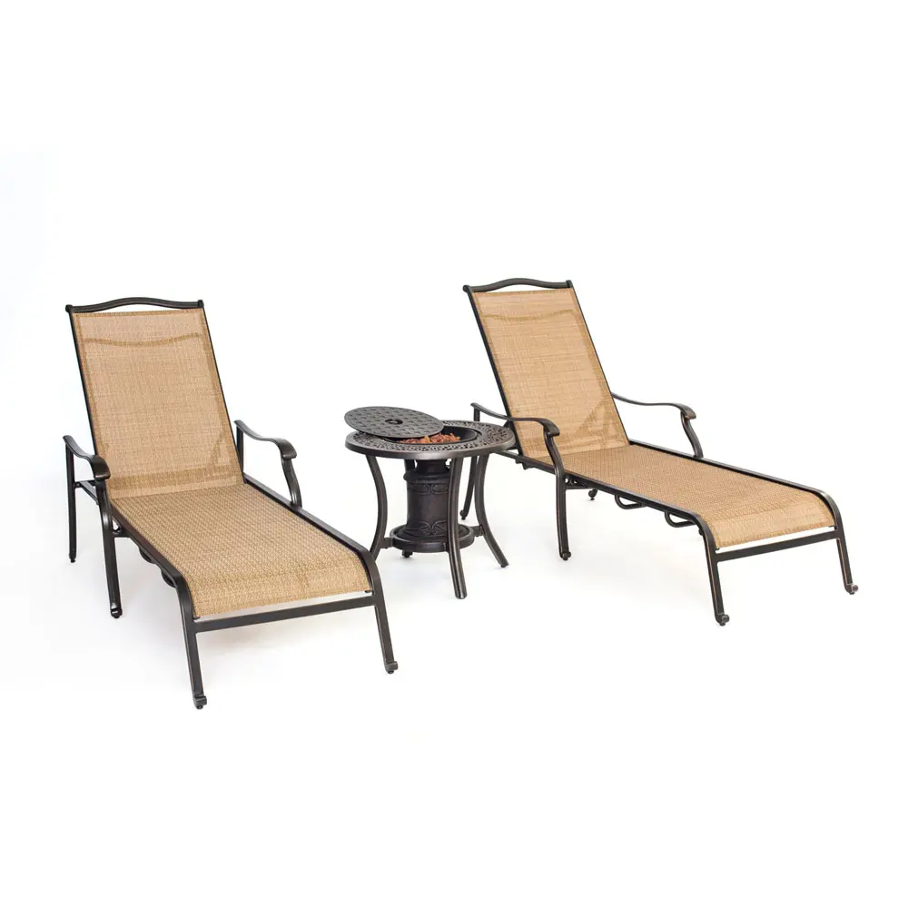 MONCHS3PC-URN Outdoor Chaise Lounge Chair Pair with Fire Pit - Monaco-1