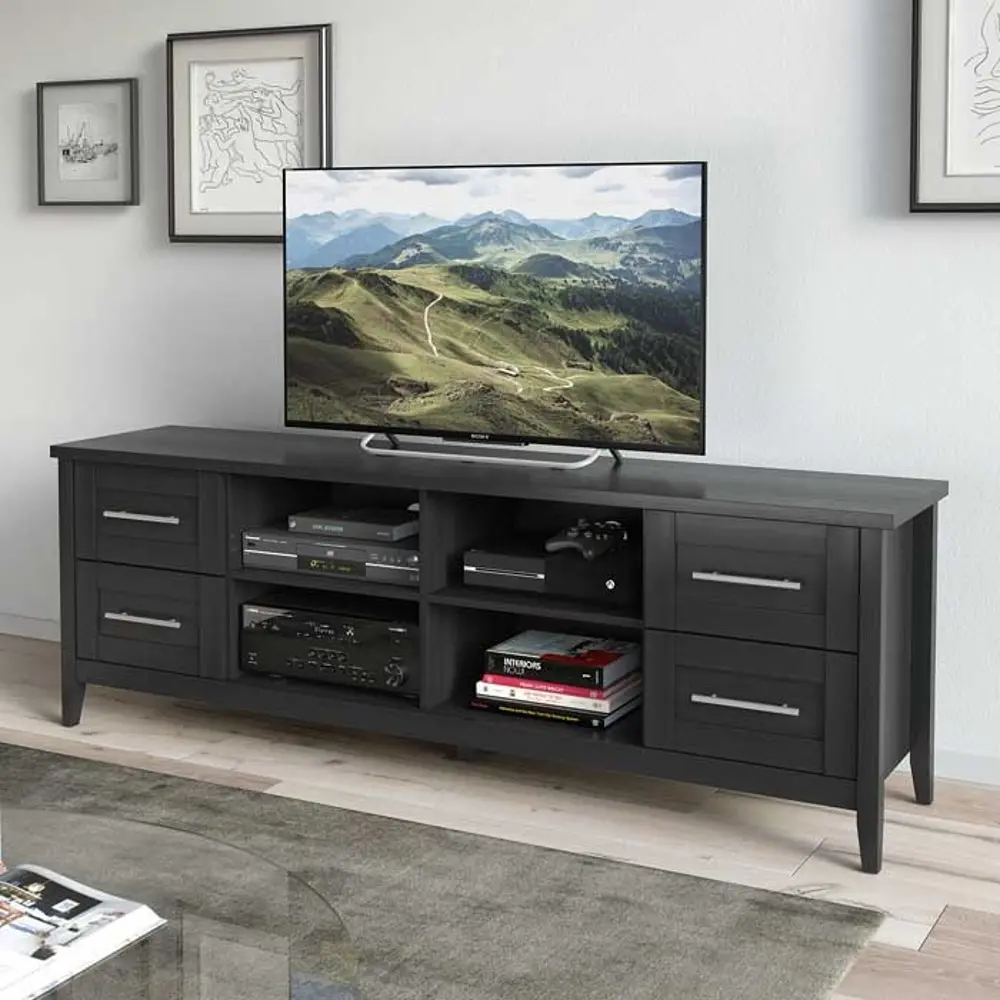 Black Extra Wide 70 Inch TV Stand - Jackson-1