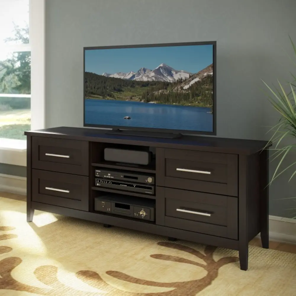 Espresso Brown Transitional 60 Inch TV Stand - Jackson -1