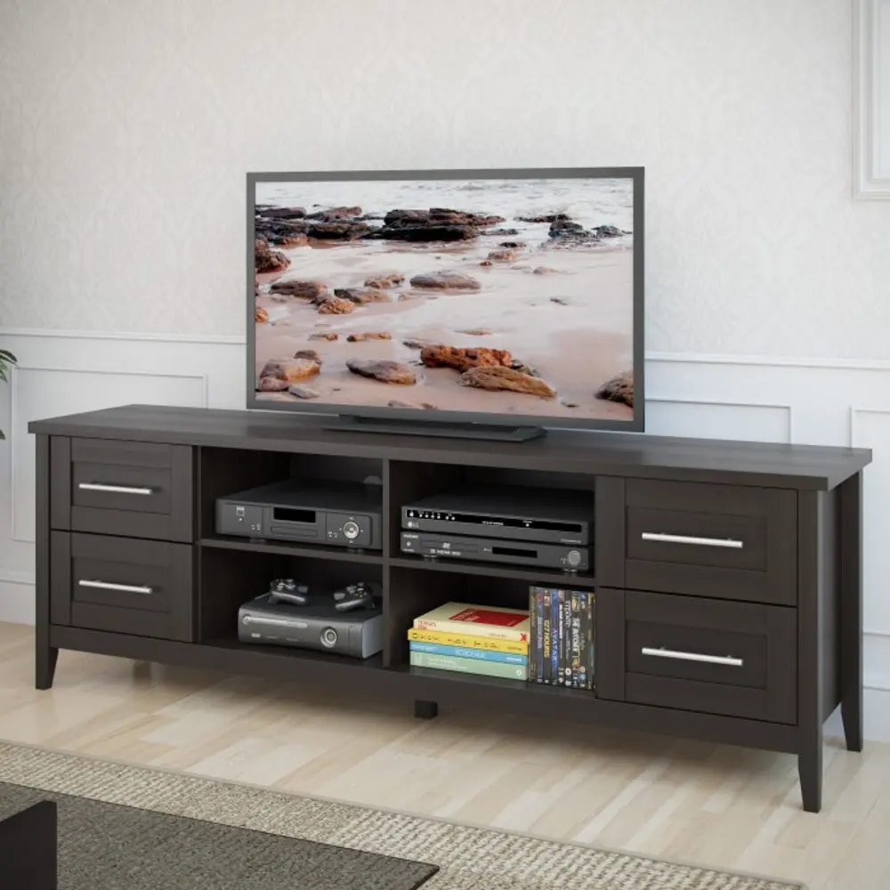 Black Transitional 70 Inch TV Stand - Jackson -1
