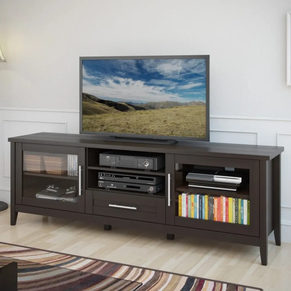 Espresso Brown Transitional 70 Inch TV Stand - Jackson -1