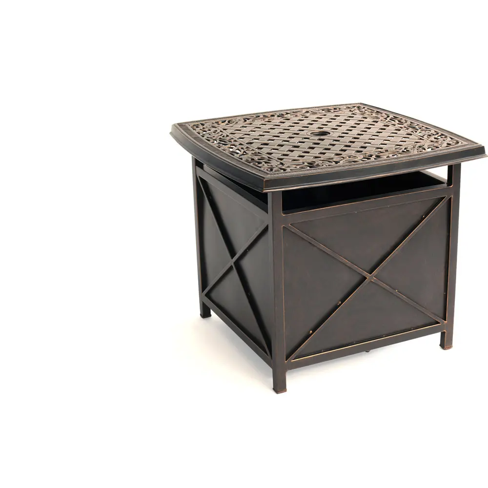 TRADUMBTBL Outdoor Cast-Top Side Table & Umbrella Stand - Traditions-1