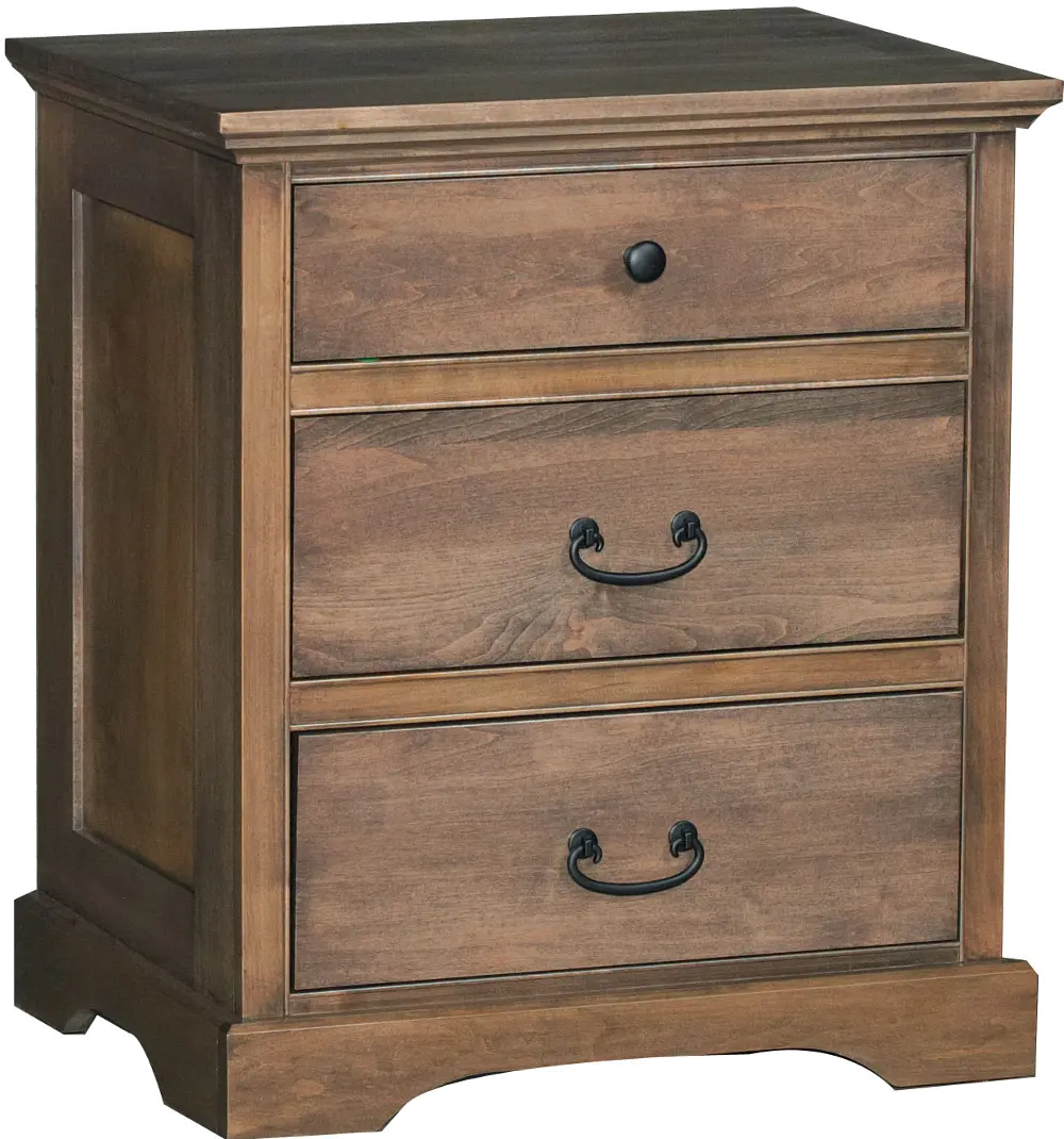 Driftwood Brown Classic Nightstand - Amish-1