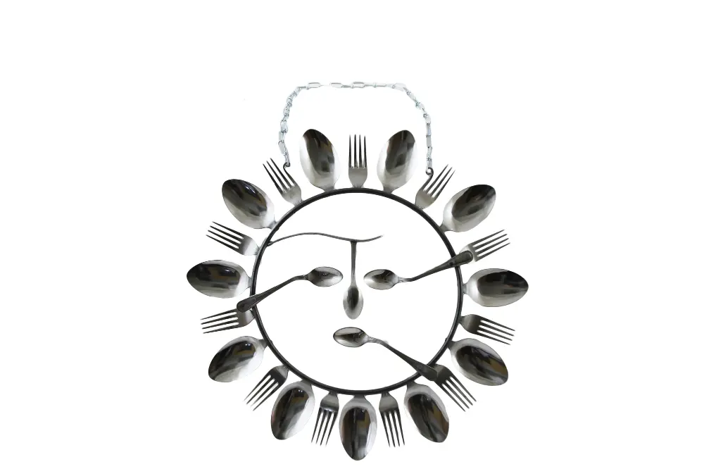 G12-ALT Metal Art Hanging Spoon and Fork Sun Face -1