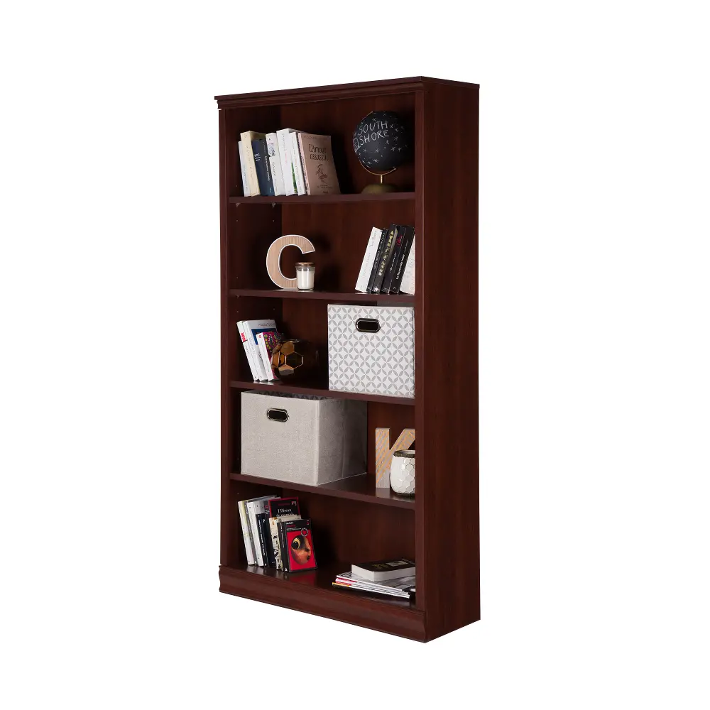 10150 Royal Cherry 5-Shelf Bookcase - Morgan -1