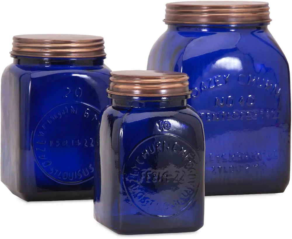 9 Inch Cobalt Blue Lidded Jar-1