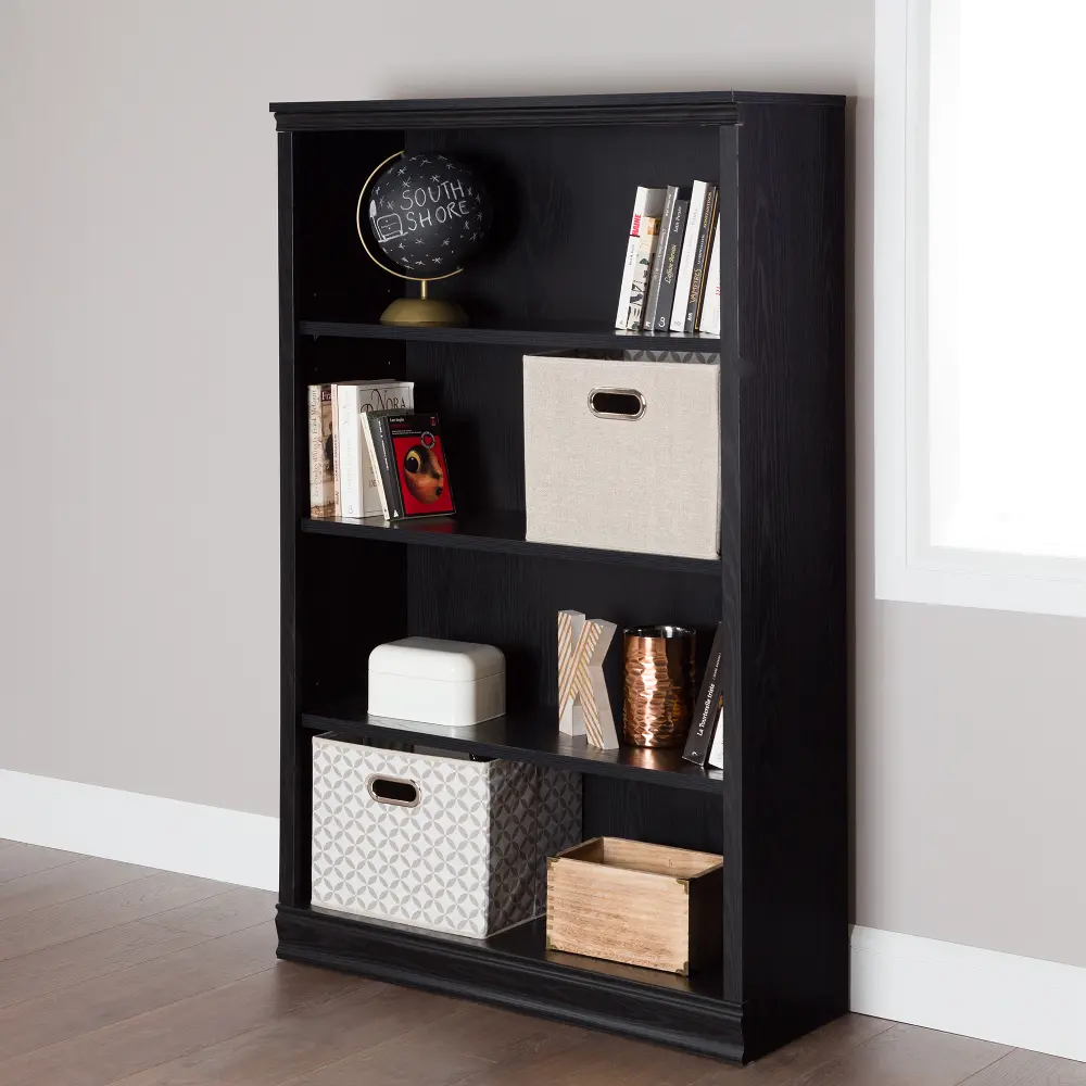 10141 Black Oak 4-Shelf Bookcase - Morgan -1