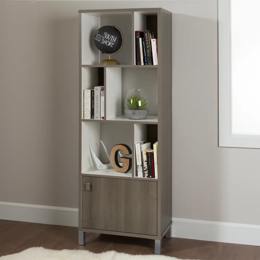 10169 Gray Maple 6-Cube Storage Bookcase - Expoz -1