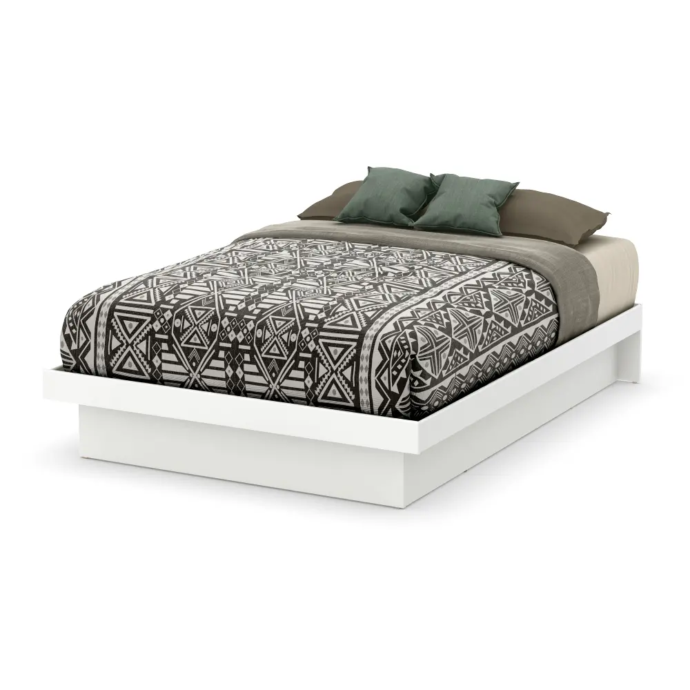 10159 White Full Platform Bed (54 Inch) - Basic-1