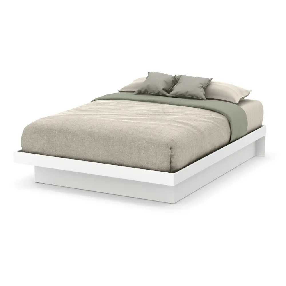 10160 White Queen Platform Bed (60 Inch) - Basic -1