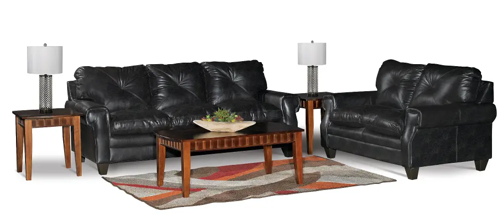 Classic Contemporary Dark Brown 7 Piece Room Group - Lucky-1