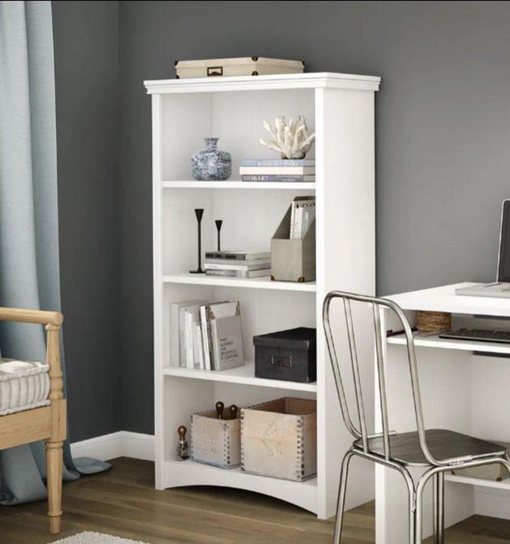 Artwork White 4-Shelf Bookcase - South Shore