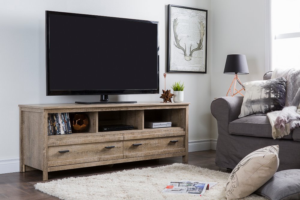 Exhibit Weathered Oak TV Stand - South Shore