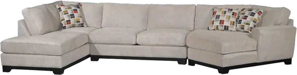 3PC/415/HEMP/REG/OP2 Casual Contemporary White 3 Piece Upholstered Sectional - Pisces-1
