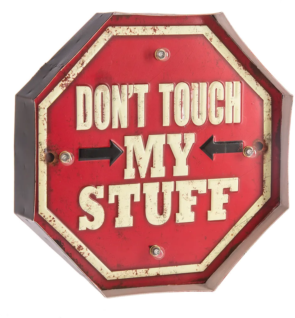 Don't Touch My Stuff LED Light Up Sign-1