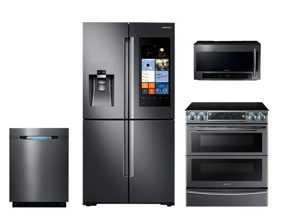 KIT Samsung Black Stainless Steel 4 Piece Appliance Package-1
