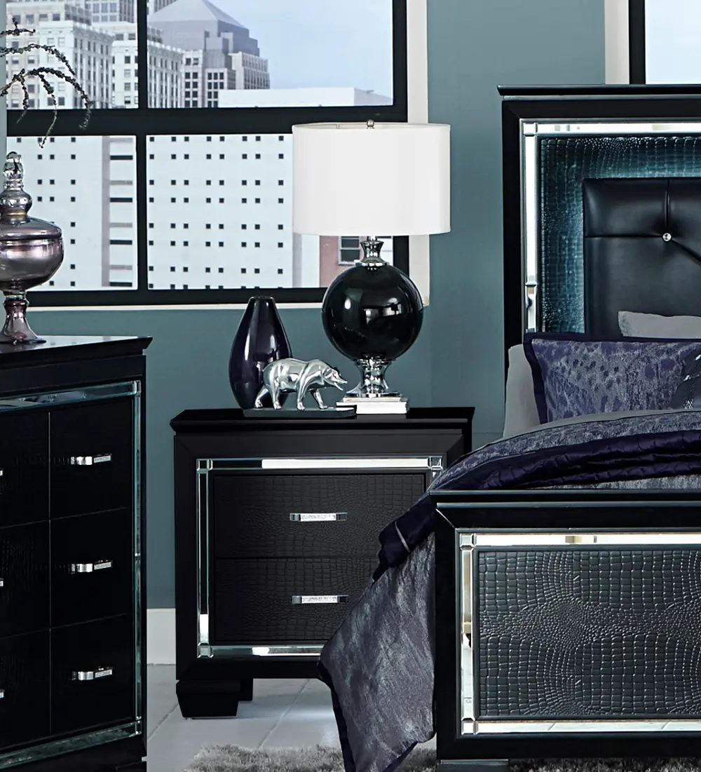 Allura Black Nightstand-1