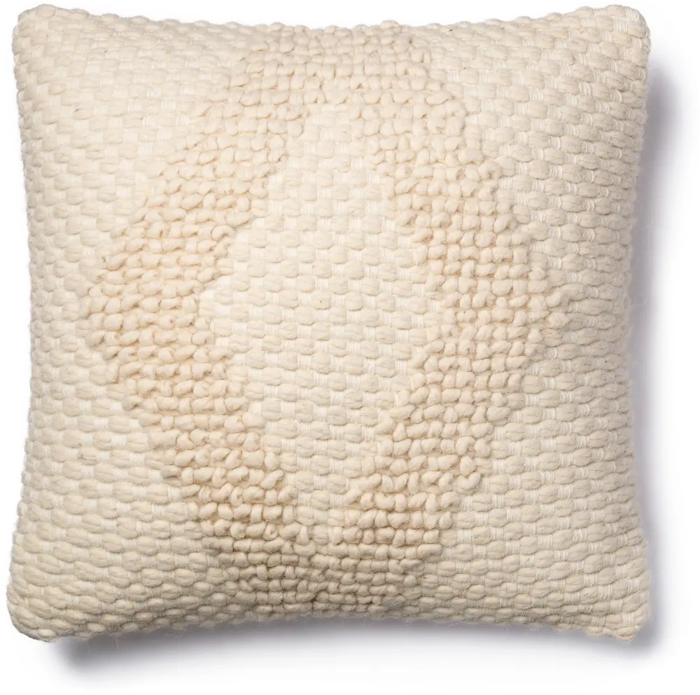 P1007MH Magnolia Home Furniture Ivory Square Throw Pillow-1