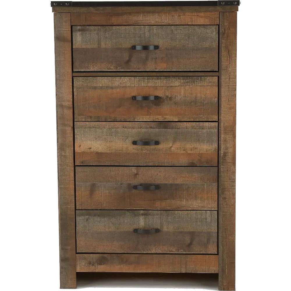 Trinell Rustic Oak Chest of Drawers-1