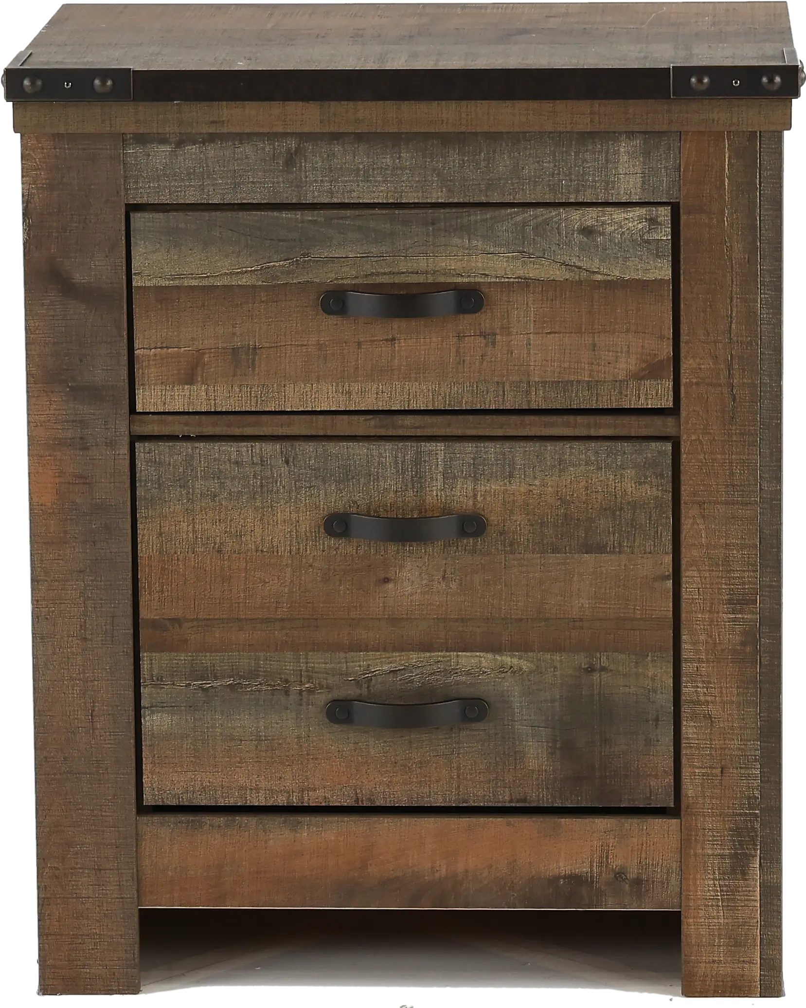 Trinell Rustic Oak 2-Drawer Nightstand