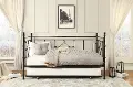 Black Classic Contemporary Metal Daybed with Trundle - Alexis