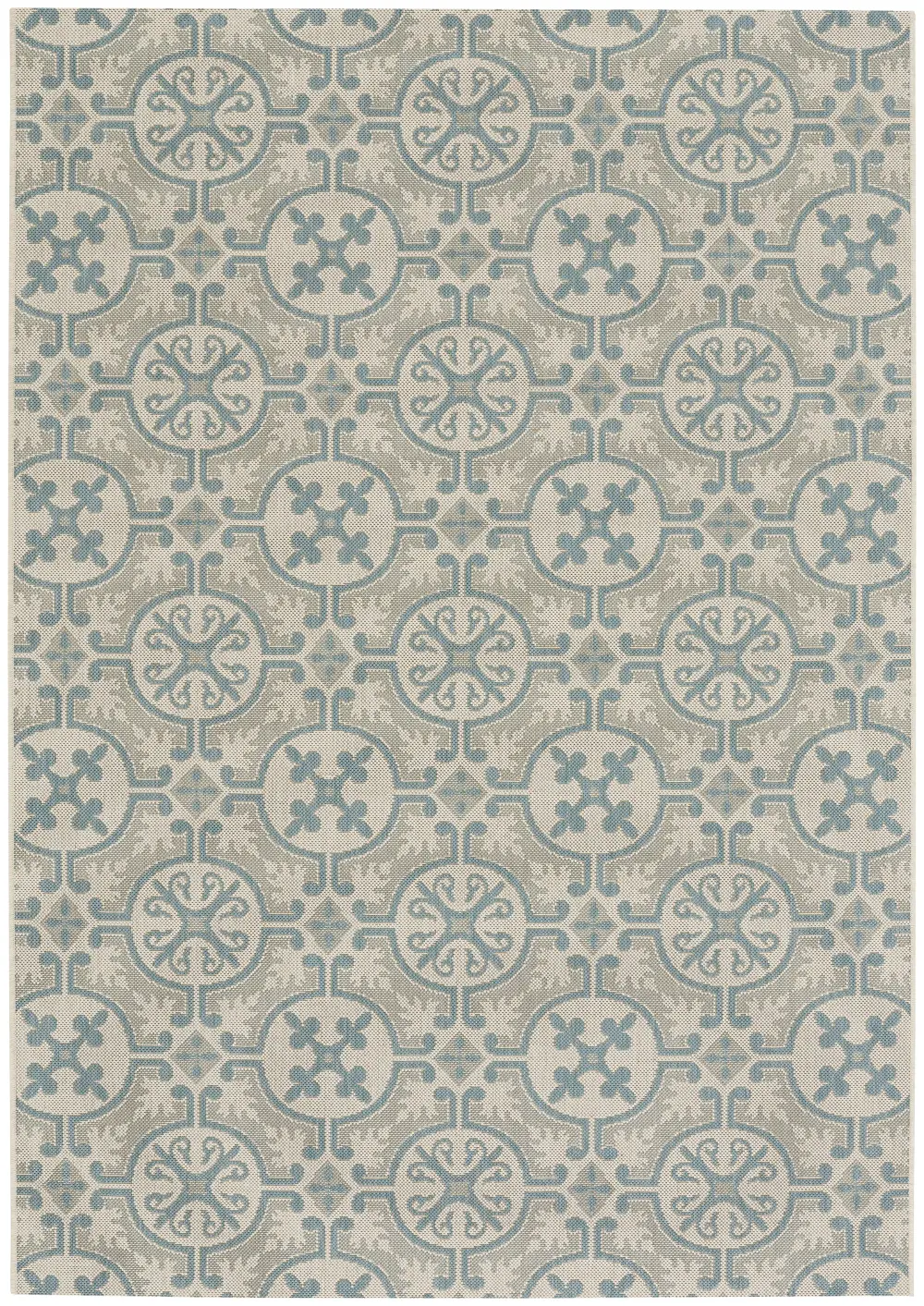 473735420 4 x 6 Small Spa Blue Indoor-Outdoor Rug - Finesse Tile-1