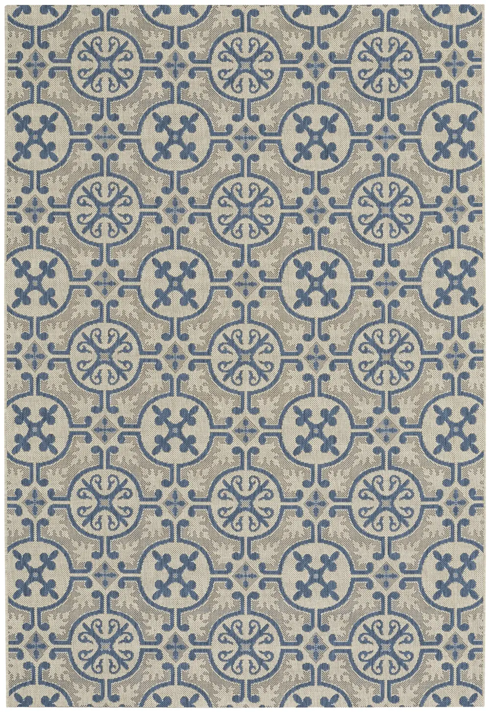 473758440 5 x 8 Medium Capri Blue Indoor-Outdoor Rug - Finesse Tile-1