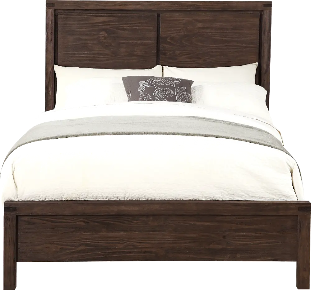 Rustic Contemporary Chocolate Brown King Bed - Dillon-1