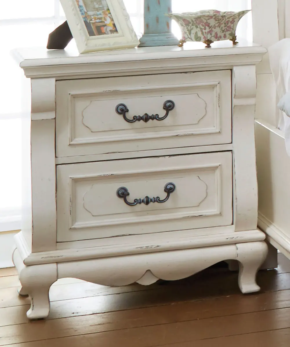 Antique White Traditional Nightstand - Chateau Monaco-1