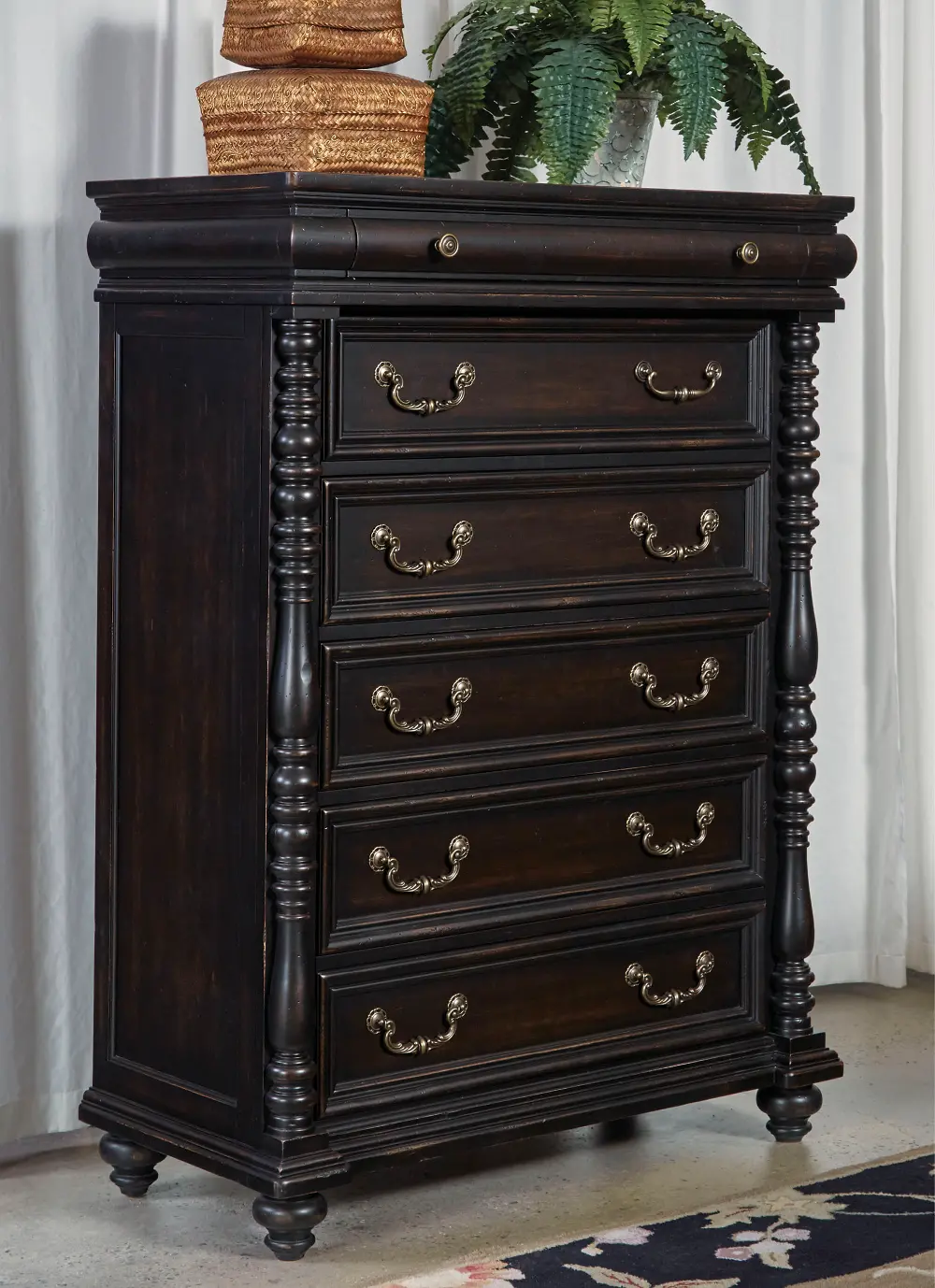 Cabernet Black Traditional Chest of Drawers - Meritage-1