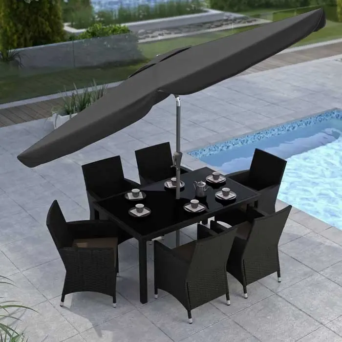 Black Tilting Patio Umbrella
