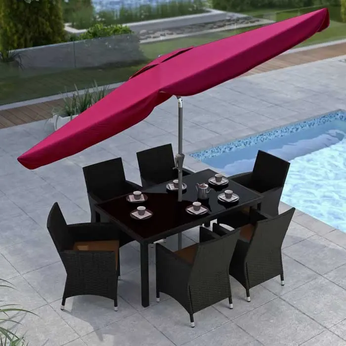Wine Red Tilting Patio Umbrella