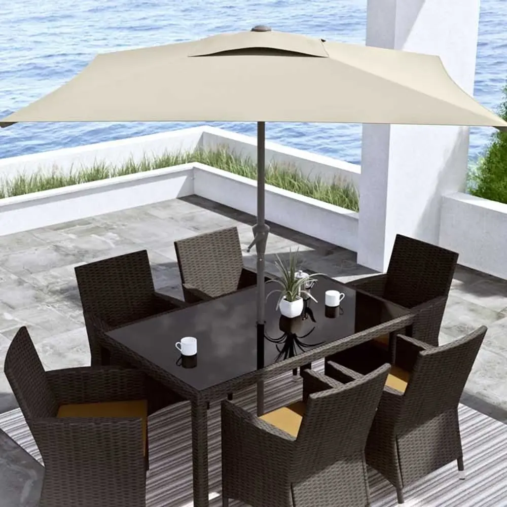 Warm White Square Patio Umbrella-1