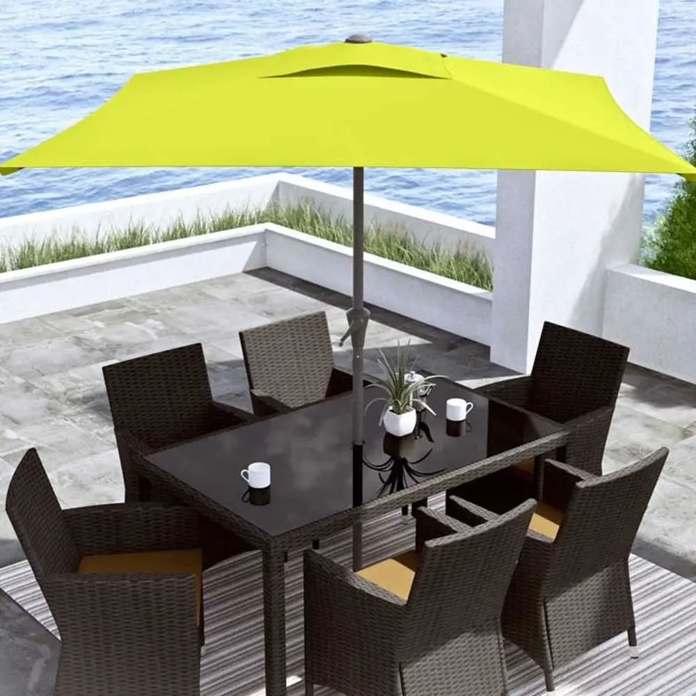 Lime Green Square Patio Umbrella-1